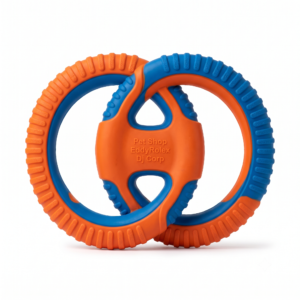 Pet Shop EddyRolex Dj Corp Durable Interactive Dog Chew Toy (Orange & Blue)