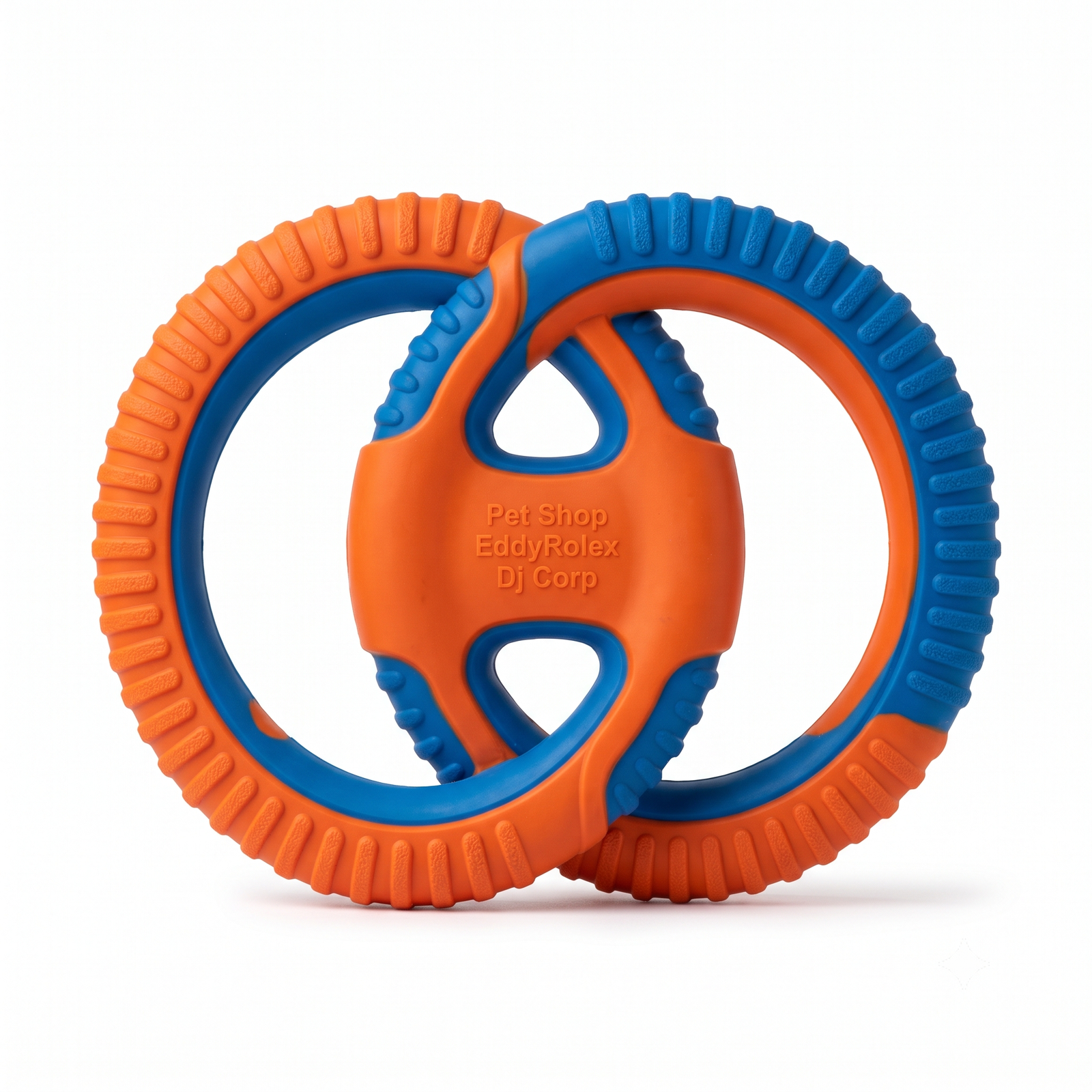 Pet Shop EddyRolex Dj Corp Durable Interactive Dog Chew Toy (Orange & Blue)