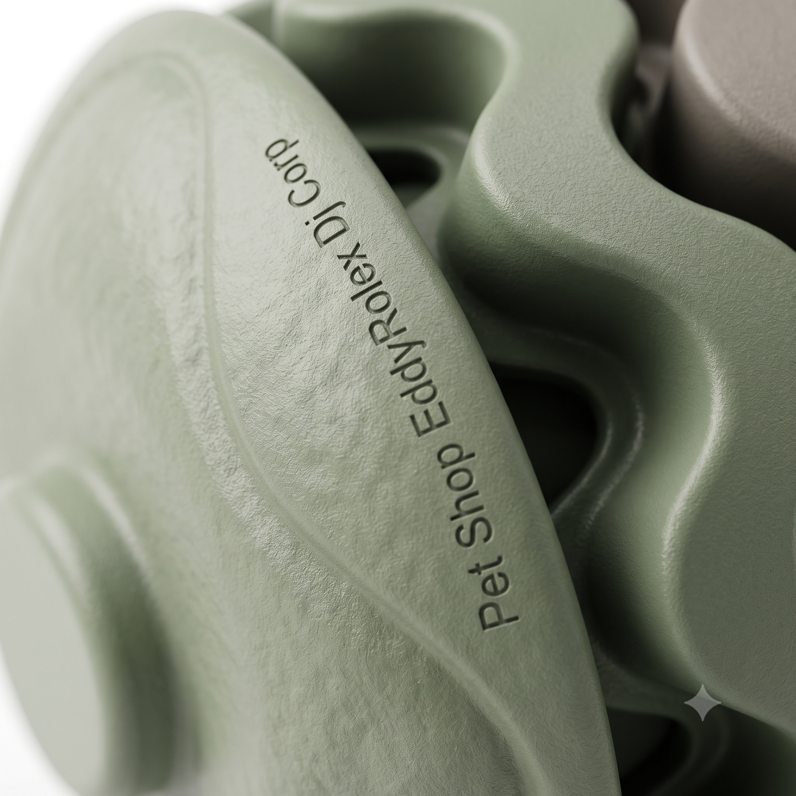 Pet Shop EddyRolex Dj Corp Wavy Interlocking Roller Dog Chew Toy - Green & Taupe - Image 3