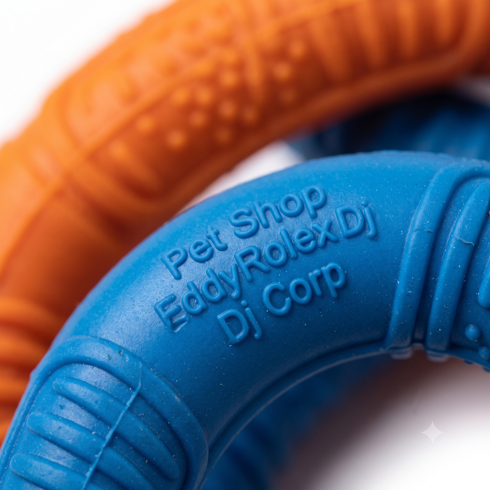 Pet Shop EddyRolex Dj Corp Multi-Loop Interlocking Dog Chew Toy - Orange & Blue - Image 3