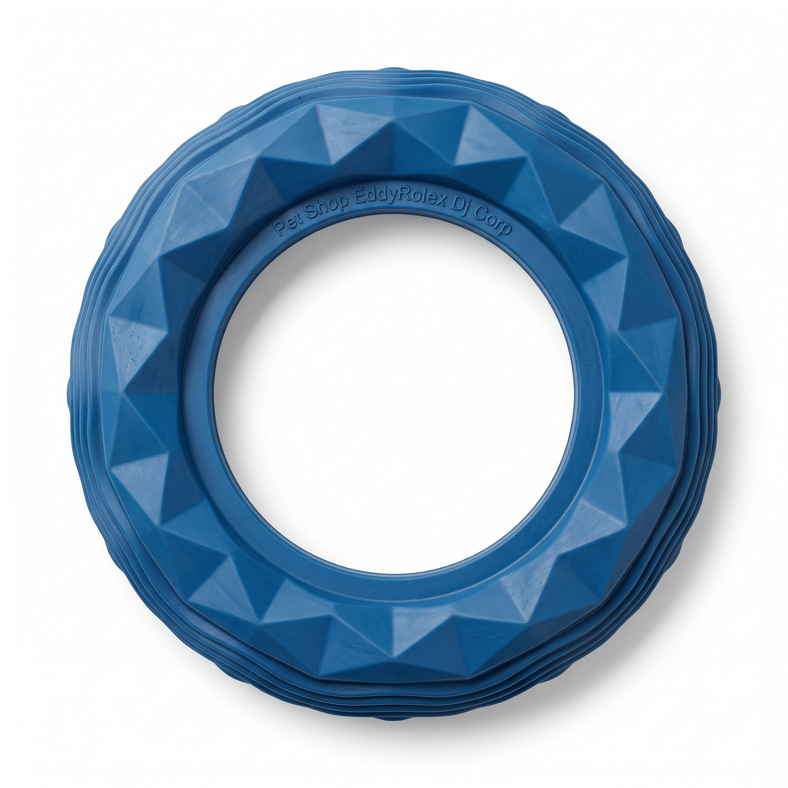 Pet Shop EddyRolex Dj Corp Textured Blue Ring Dog Chew Toy